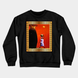 African Woman Artwork, African Tree Sunset Crewneck Sweatshirt